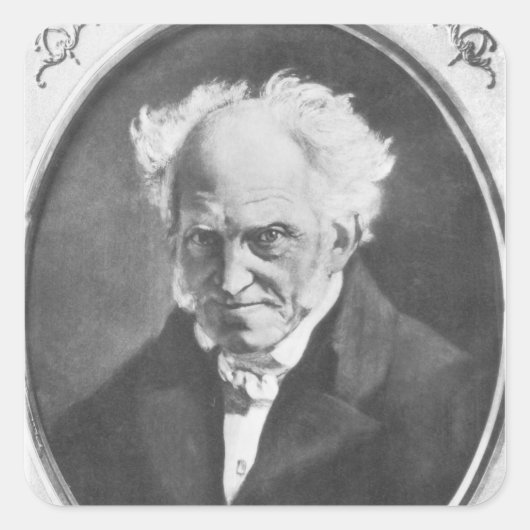 Arthur Schopenhauer Vierkante Sticker (Voorkant)