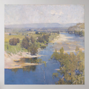 Arthur Streeton - "Het paarse middaguur is transpa Poster