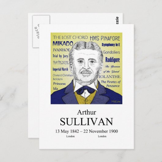 Arthur Sullivan Briefkaart (Voorkant / Achterkant)