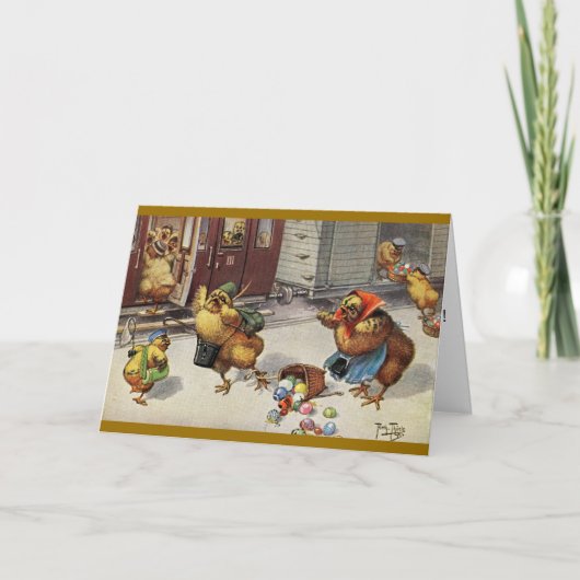 Arthur Thiele Carte de Pâques - Train à couture po (Devant)