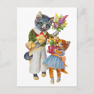 Arthur Thiele Cats Bearing Gifts Briefkaart