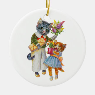 Arthur Thiele Cats Bearing Gifts Keramisch Ornament