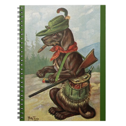 Arthur Thiele Comic Hunting Dog Spiral Notitieboek (Voorkant)