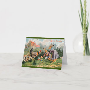 Arthur Thiele Easter Card - Konijntjes die Eieren Feestdagen Kaart