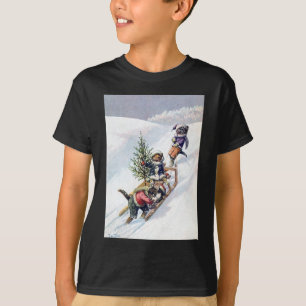 Arthur Thiele - Katten brengen een kerstboom naar T-shirt