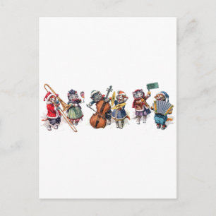 Arthur Thiele - Katten spelen orkest in de sneeuw. Briefkaart