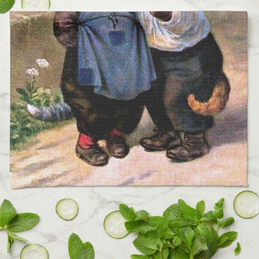 Arthur Thiele - liefdevolle landkatten Theedoek (Gevouwen)