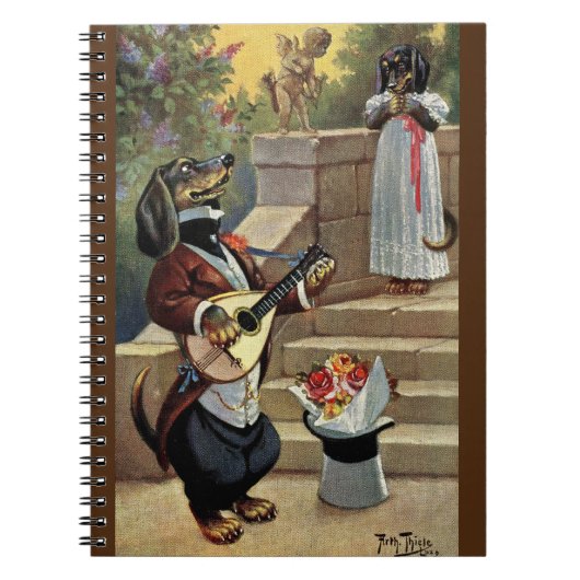 Arthur Thiele Romantisch Dachshunds Spiral Notitie Notitieboek (Voorkant)