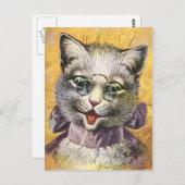 Arthur Thiele - Vrouw Cat met bril Briefkaart (Voorkant / Achterkant)