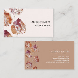 Artiatic Rustic Watercolor Falling Leaves Autumn Visitekaartje