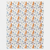 Artic Pattern Waterverf Northern Polar Animals Fleece Deken (Voorkant)