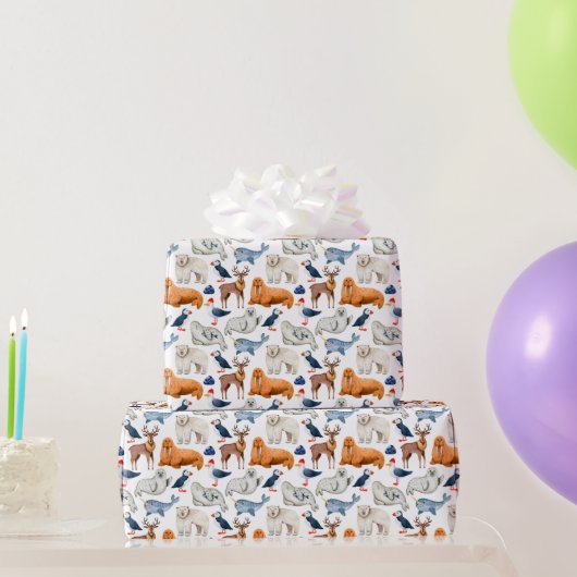 Artic Pattern Waterverf Polar Animals Seal Walrus Cadeaupapier (Feestgeschenken)