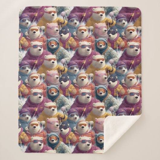 Artic Polar Bears Ski Club Sherpa Deken (Voorkant)