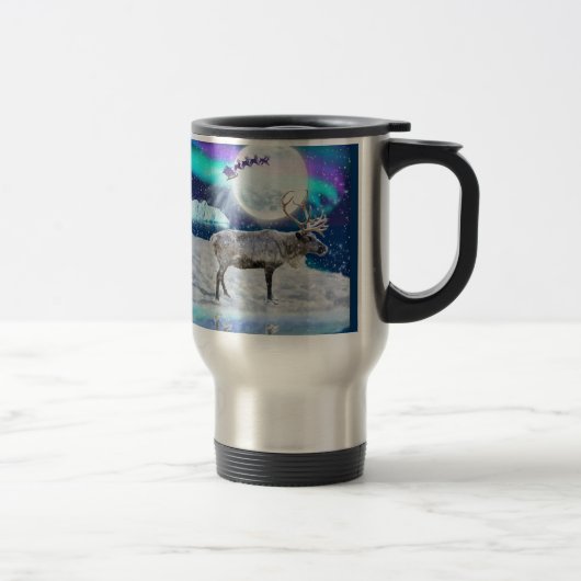 Artic Reindeer & Santa Claus Imaginaire Mug (Droit)