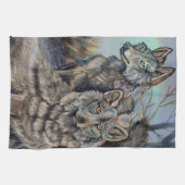 Artic Wolves Wintery Kitchen Towel Theedoek (Horizontaal)