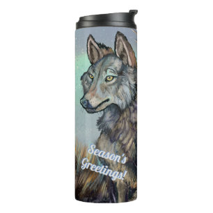 Artic Wolves Wintery Thermosbeker