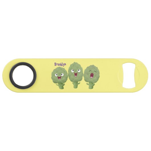 Artichauts chantants mignons dessin animé végétal (Devant (Horizontal))