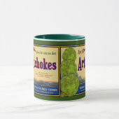 Artichoke Funny Vintage Crate Art Café Mug (Centre)