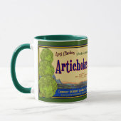 Artichoke Funny Vintage Crate Art Café Mug (Gauche)
