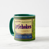 Artichoke Funny Vintage Crate Art Café Mug (Devant gauche)