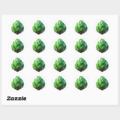 Artichoke Plastic 3D - Étiquette rond brillant (Feuille)