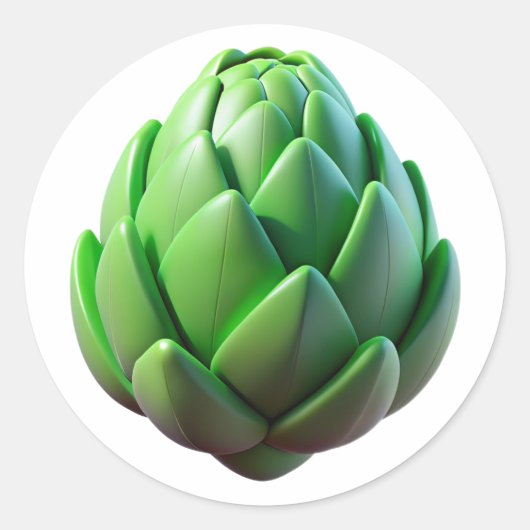 Artichoke Plastic 3D - Étiquette rond brillant (Devant)
