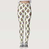 Artichoke Purple Leggings Motifs