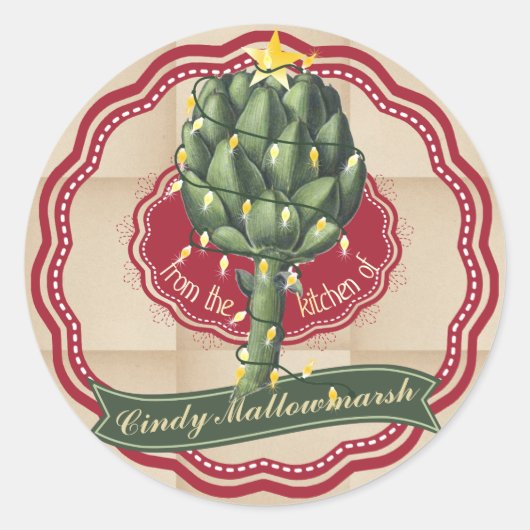 Artichoke sapin de Noël de la cuisine du étiquette (Devant)