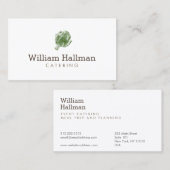 Artichoke Screen Print Catering Logo Groen/Wit Visitekaartje (Voorkant / Achterkant)