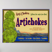 Artichoke  Vegetable Art Print (Voorkant)