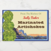  artichokes bewerkbare recept sticker (Enkel label)
