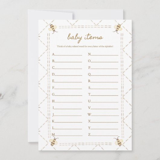 Articles pour bébés Miel Bee Baby shower Cartes de (Devant)