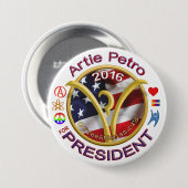 Artie voor President Ronde Button 7,6 Cm (Voorkant /achterkant)