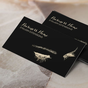 Artiest Black & Gold Eyelash-uitbreidingen Visitekaartje