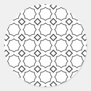 Artiest Black White Geometric Octagon Diamond Ronde Sticker