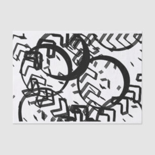 Artiest Black White Large Circle Chevron Texture Tissuepapier