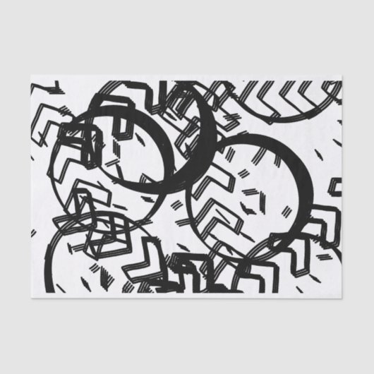 Artiest Black White Large Circle Chevron Texture Tissuepapier (Voorkant)