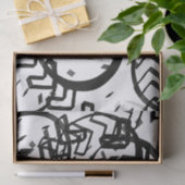 Artiest Black White Large Circle Chevron Texture Tissuepapier (Geschenk)