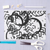 Artiest Black White Large Circle Chevron Texture Tissuepapier (Craft)