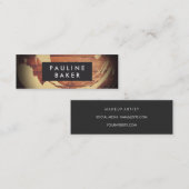 Artiest Brush Stroke Rustic Wood Mini Visitekaartje (Voorkant / Achterkant)