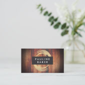 Artiest Brush Stroke Rustic Wood Visitekaartje (Staand voorkant)