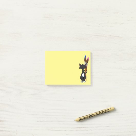 Artiest Cat Post-it® Notes (Op bureau)