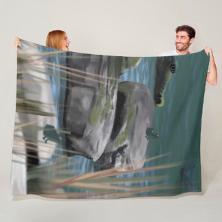 Artiest-Drawn River Scene Fleece Deken