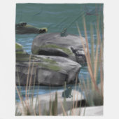 Artiest-Drawn River Scene Fleece Deken (Voorkant)