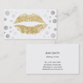 Artiest Gold Glitter Lips Moderne Silver Stippen Visitekaartje (Voorkant / Achterkant)