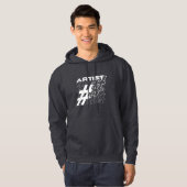 Artiest Hashtag Typografie Hoodie (Voorkant volledig)