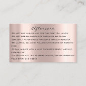 Artiest Lashes Aftercare Glitter Drift Roos PINK Visitekaartje (Achterkant)
