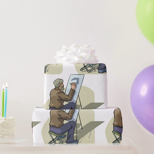 Artiest op het werk cadeaupapier