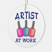 Artiest op het werk keramisch ornament (Links)