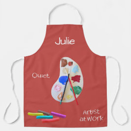 Artiest op het werk met ballet en verf schort